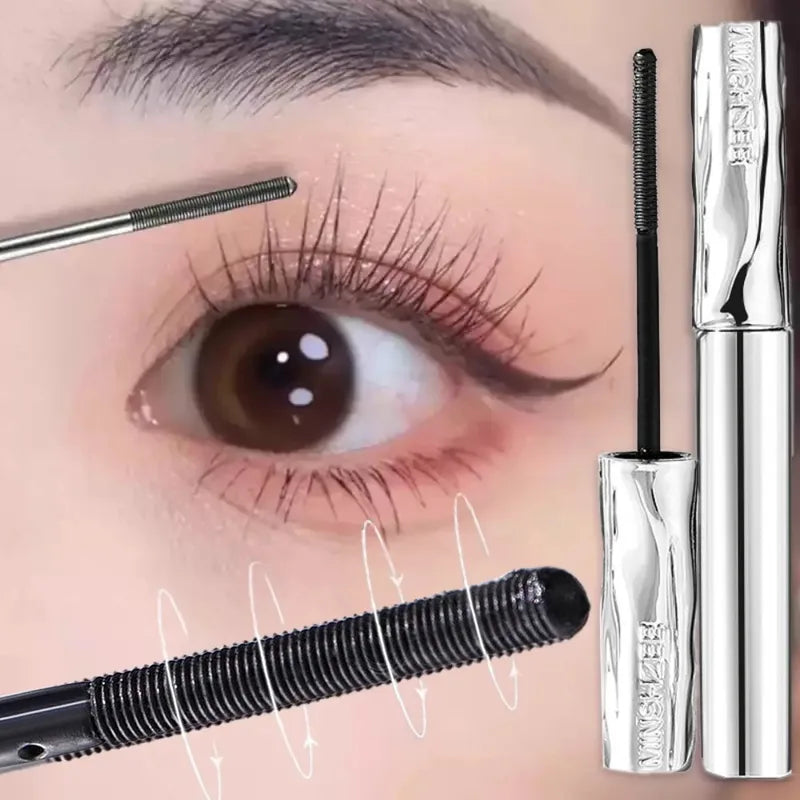 Waterproof Long-Lasting Curling Mascara with Spiral Brush - Natural Volume