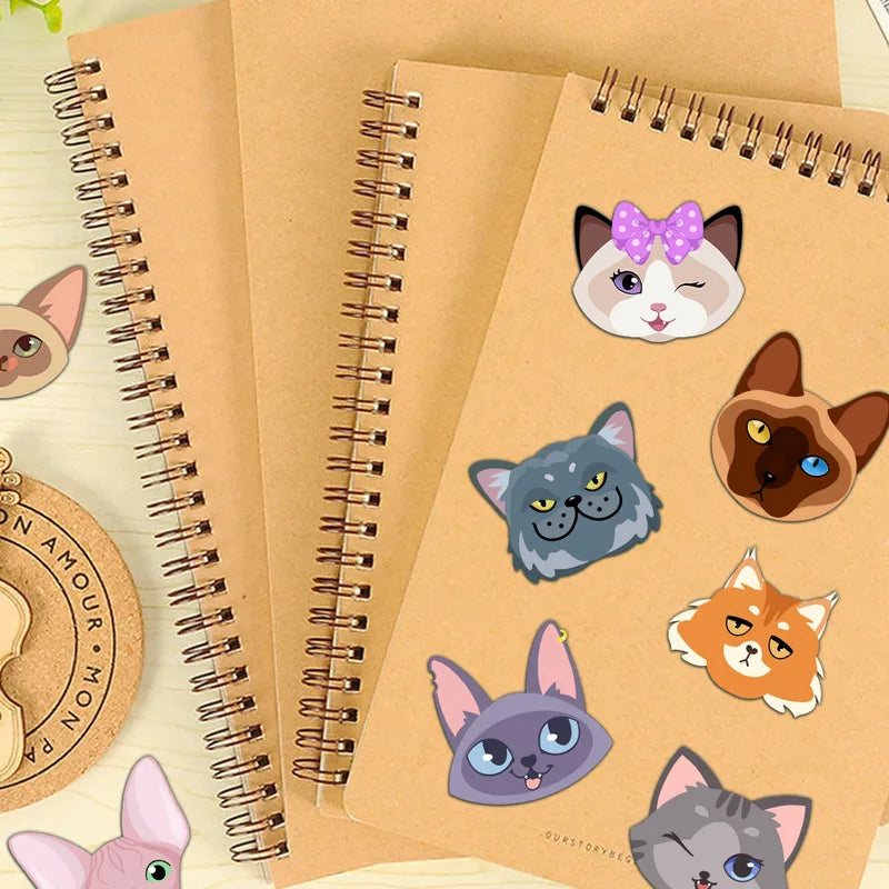 8PCS Cat Puzzle Collage Kit - Interactive DIY Cartoon Cat Art Set