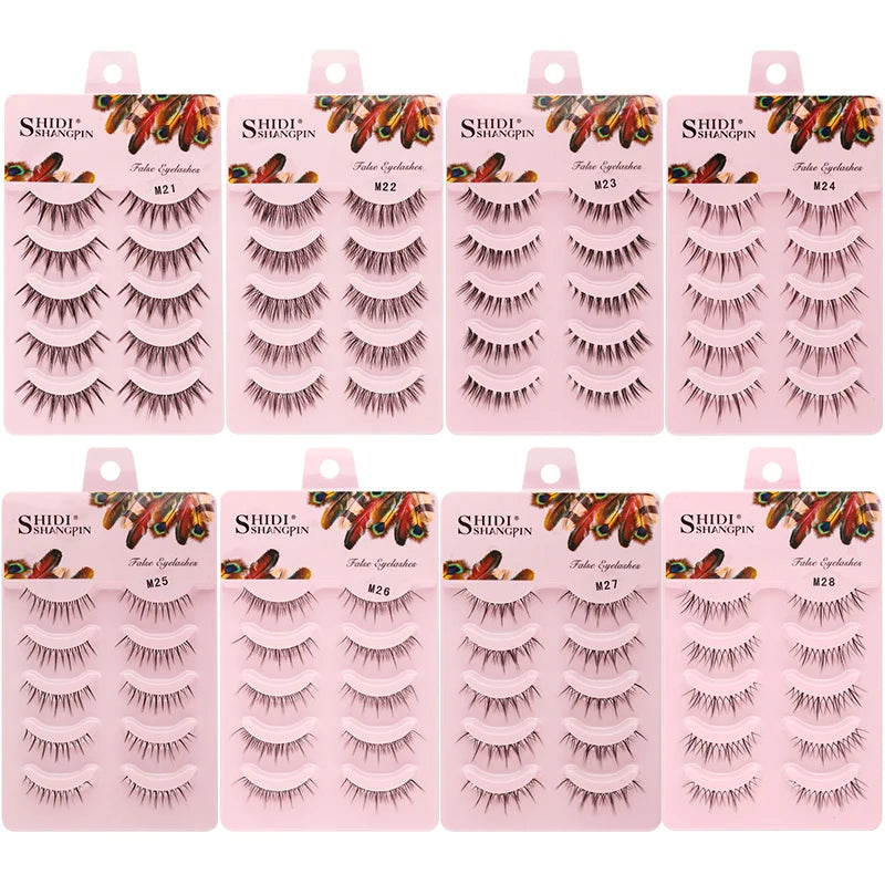 False Eyelash Set 3/5/7 Pairs Long Natural Mink Lashes for Daily Makeup