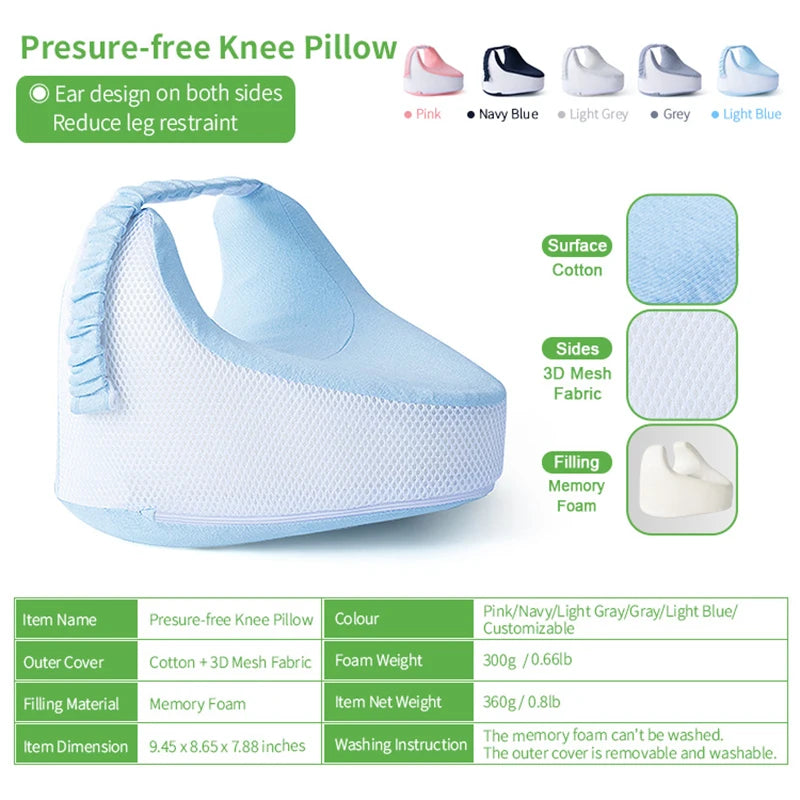 Memory Foam Leg Pillow for Pain Relief Orthopedic Thigh Cushion - All Colors
