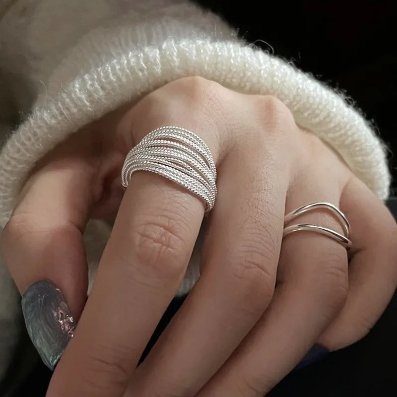 Adjustable Silver Rings for Women - Vintage Style Jewelry Gift Set