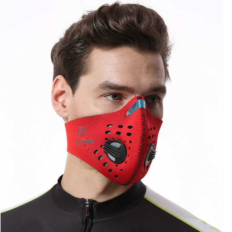 Reusable Outdoor Dustproof Face Mask with Activated Carbon Filter for Men