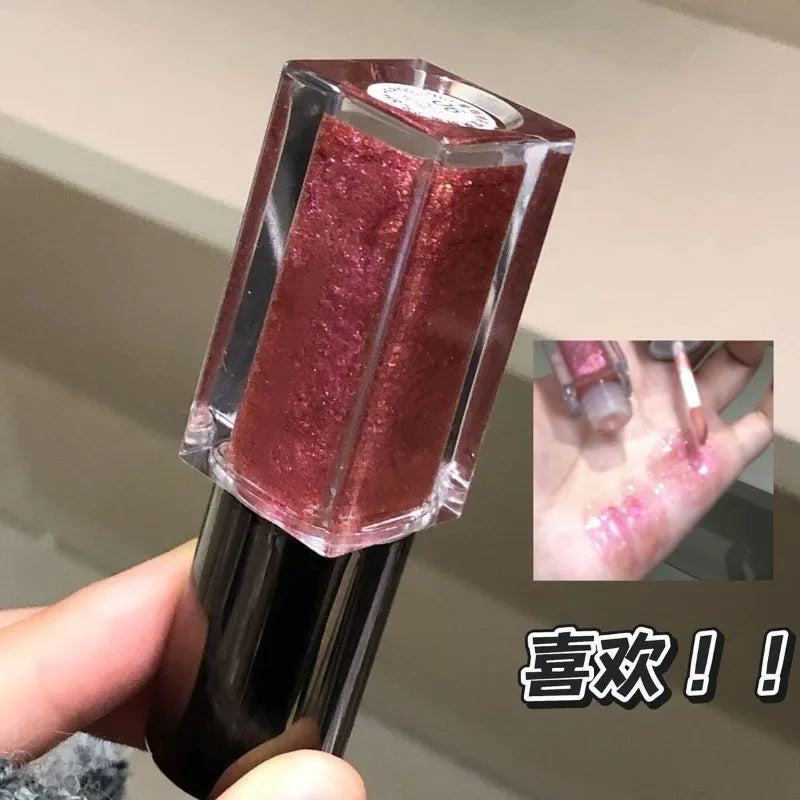 Multichrome Lip Gloss with Glitter & Mirror Effect - Sparkling 3D Lip Shine