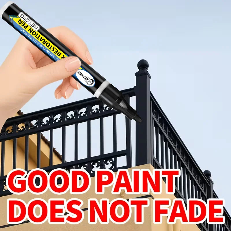 Quick-Drying Protective Coating Pen for Metal Railing Rust Prevention - Black Matte Finish