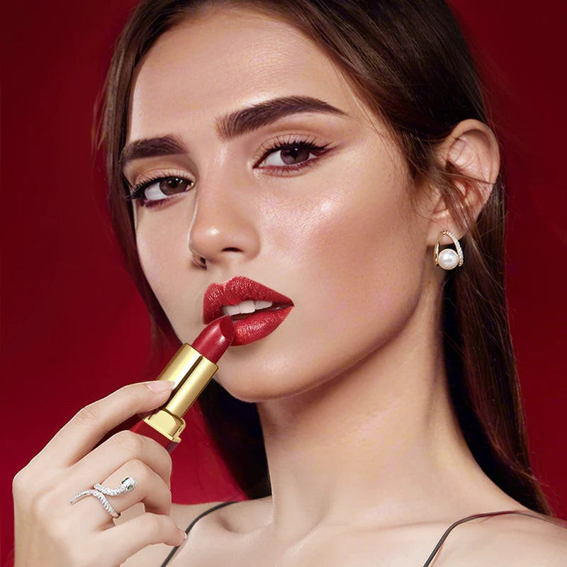 6-Color Matte Velvet Lipstick Set with Pearlescent Glitter - Valentine's Day Gift