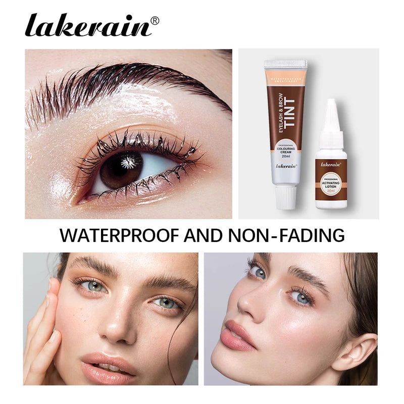 Professional Waterproof Eyebrow Tint Dye Kit Long-Lasting Semi Permanent Home Use
