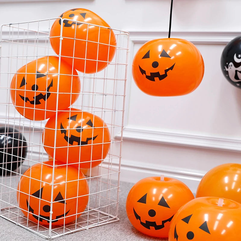 Halloween Pumpkin Latex Balloons - 5/10pcs Outdoor Indoor Party Decorations
