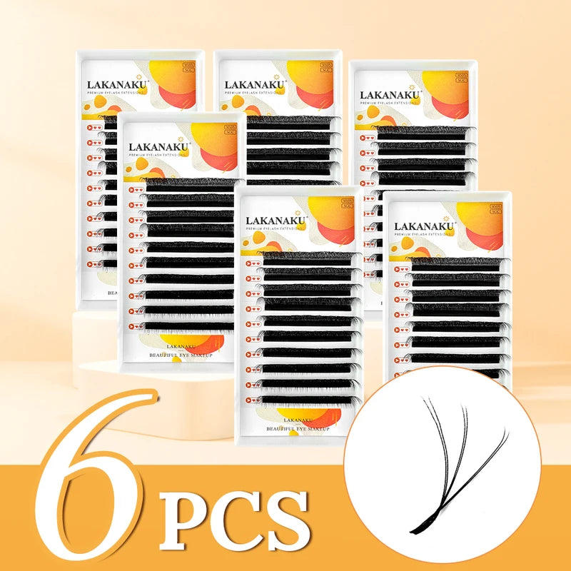 6D W Shape Eyelash Extensions Volume Fans for Natural Full-Cilios Lash Sets