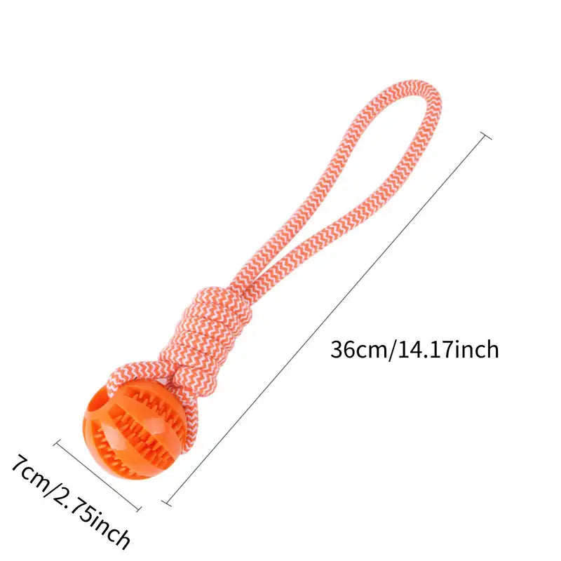 Pet Dog Toy Bite-Resistant Cotton Rope Treat Ball for Teeth Cleaning & Training