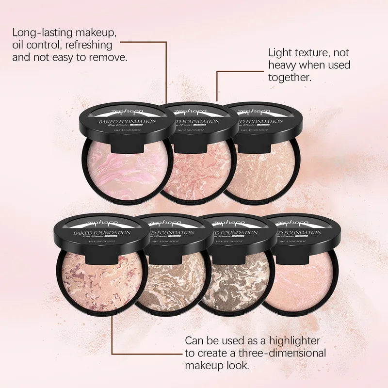 Matte Powder Foundation with Long-Lasting Oil Control & Brightening Finish