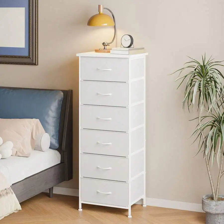 6-Drawer Fabric Storage Cabinet Tower for Bedroom Closet Nightstand