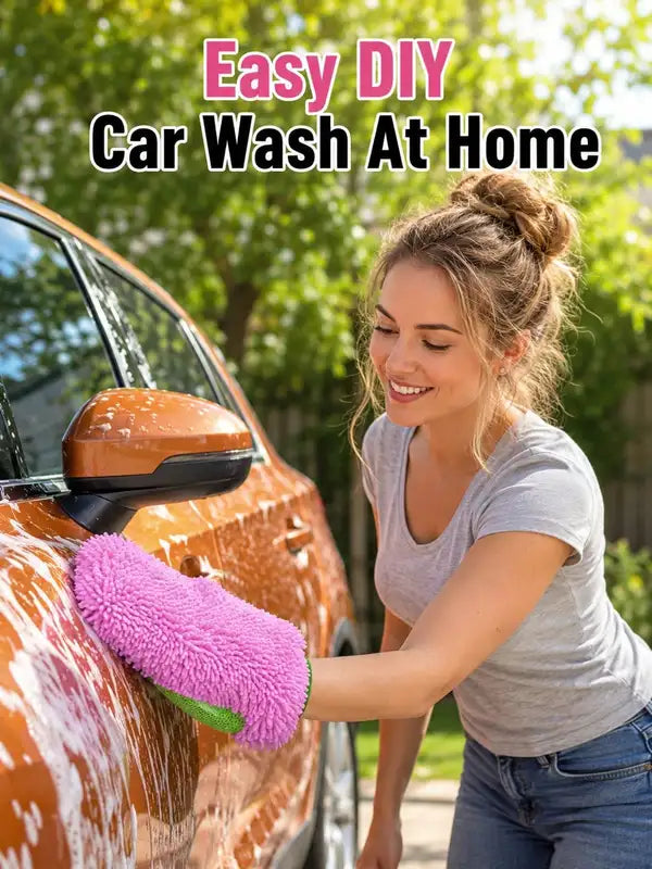 Double-Sided Chenille Car Wash Mitt - Scratch-Free Auto Cleaning Glove