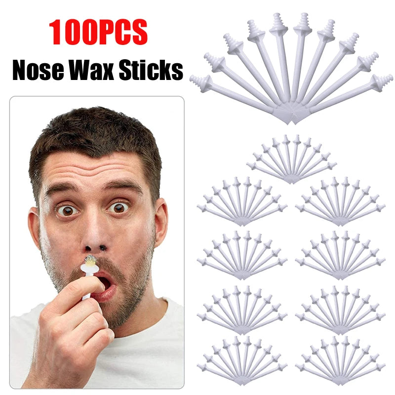 Nose Wax Applicator Sticks 100PCS for Painless Hair Removal & Facial Makeup