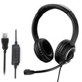 USB Headset with Microphone Mute Noise Cancelling for PC - 3.5mm Business Headphones