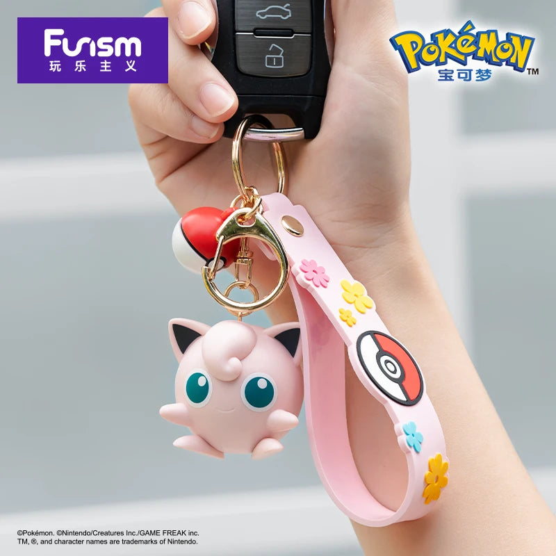 Pokemon Keychain Set - Pikachu Gengar Meowth Anime Car & Backpack Decorations