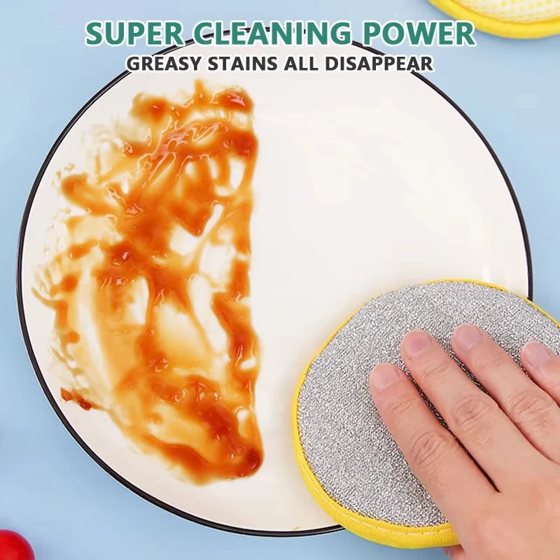 Double-Sided Dishwashing Sponge Set Non-Stick Oil Remover Kitchen Cleaning Tool