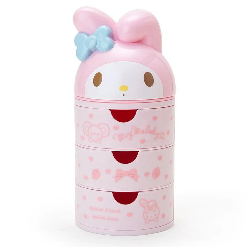 Cute Cat Makeup & Jewelry Organizer - 3-Layer Drawer Storage Box, Kawaii Style
