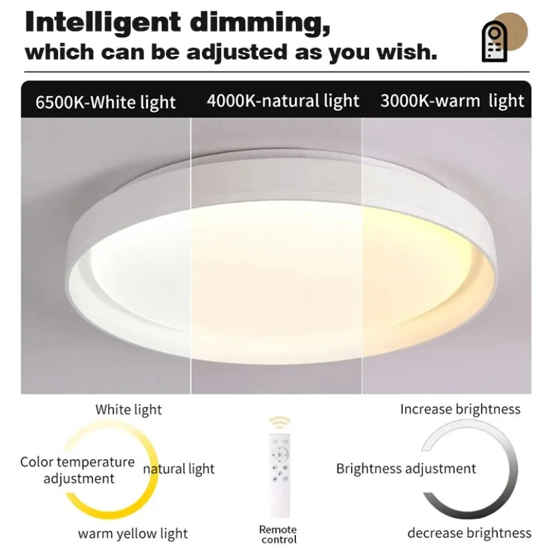 Dimmable Circular LED Ceiling Light 50cm for Living Room & Bedroom