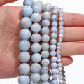 Natural Blue Persian Jade Beads for Jewelry Making DIY Charms & Bracelets - Multiple Sizes