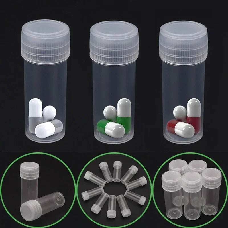 5ml Plastic Sample Jar Set - Small Clear Vials for Pills Liquids Powder