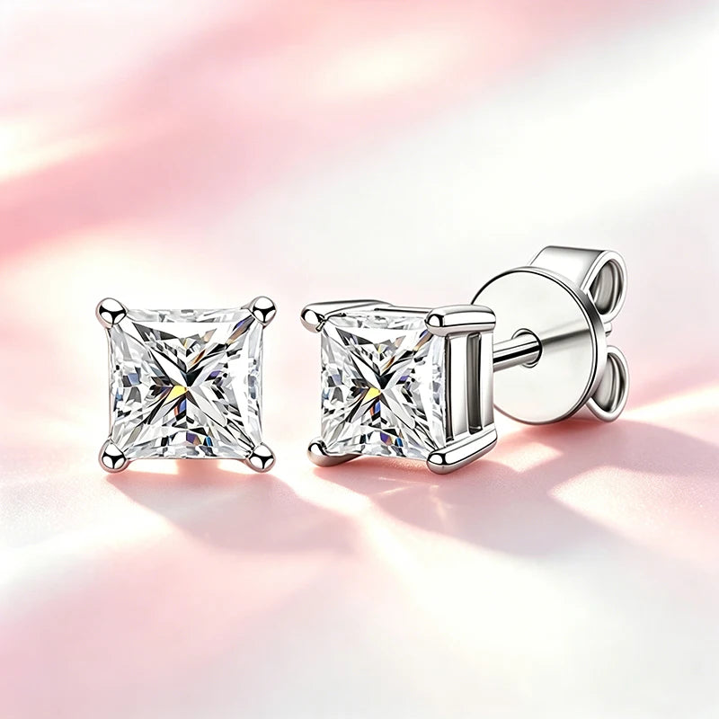 Oval Cut Moissanite Earrings 0.5-2.0ct in Silver with GRA Certificate Wedding Jewelry