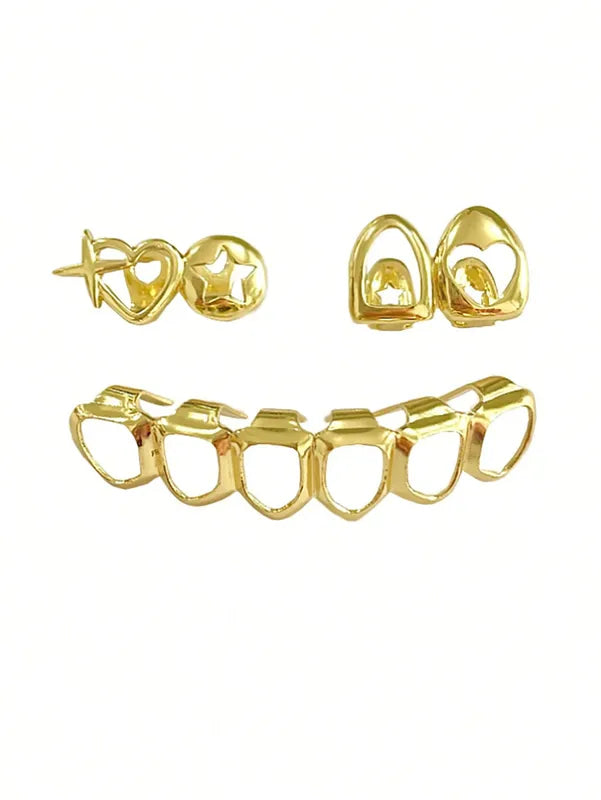 Fashion Tooth Decorations Heart & Star Design for Hip-Hop Party - All Variants