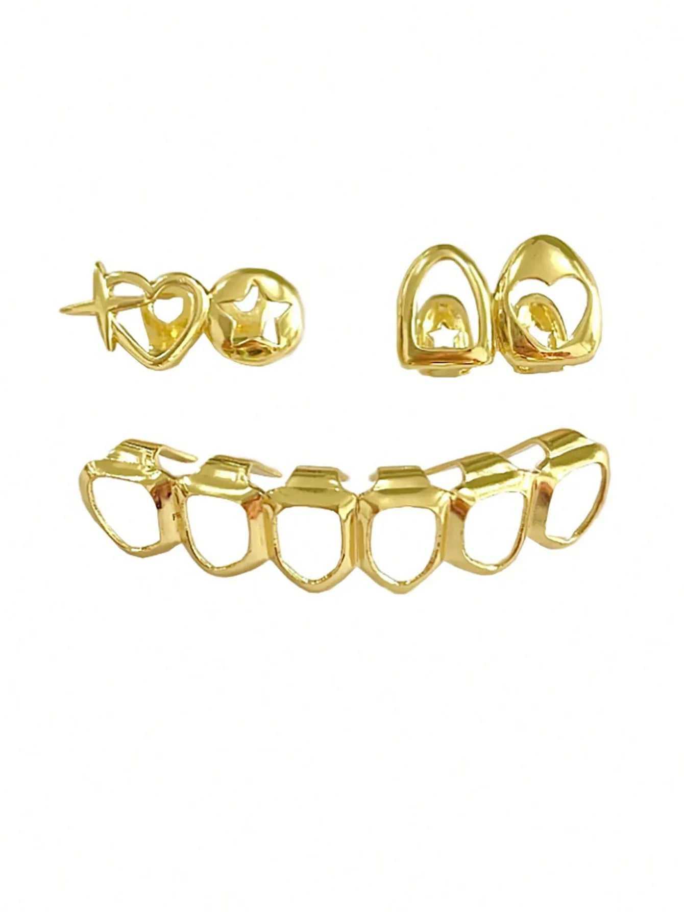 Fashion Tooth Decorations Heart & Star Design for Hip-Hop Party - All Variants