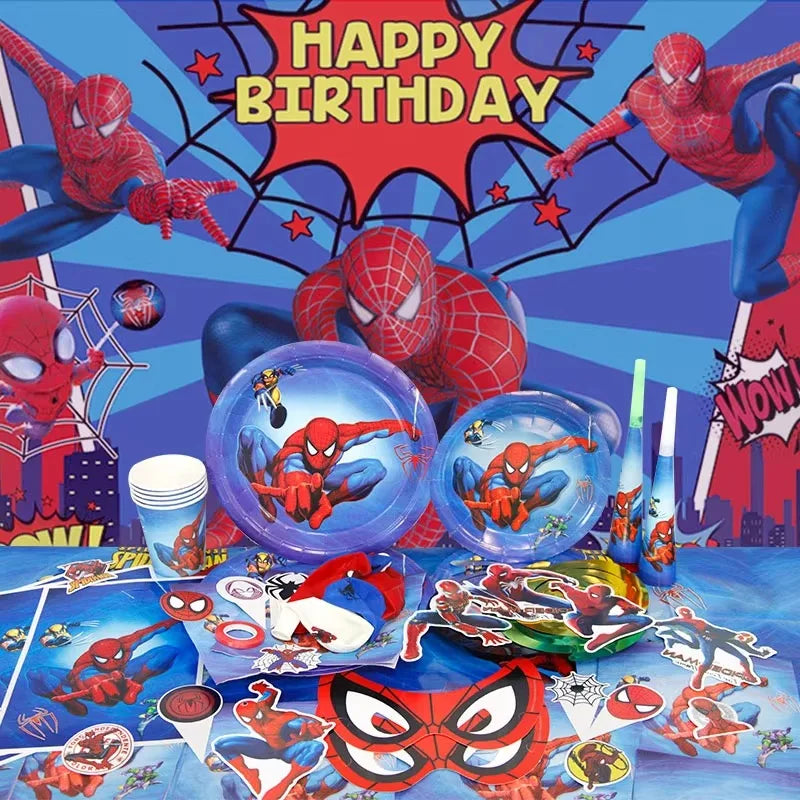 SpideyMan Birthday Party Balloons Kit - Latex, Foil & Number Balloon Set for Kids