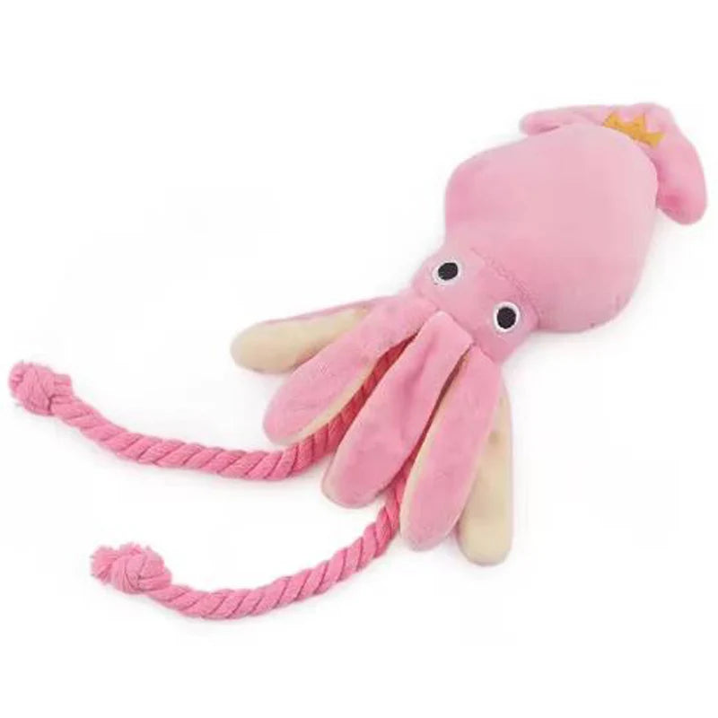 Sound-Emitting Cotton Rope Dog and Cat Toy Octopus - Durable Chew & Interactive Play
