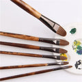 6-Piece High-Grade Weasel Hair Paintbrush Set for Watercolor & Oil Painting