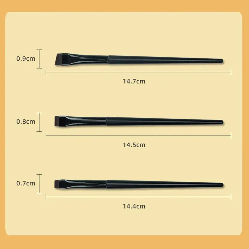 Makeup Brush Set for Eyeliner and Eyebrow - Flat & Angled Fine Brushes