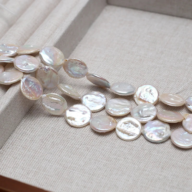 15x15mm Baroque Freshwater Pearl Coin Beads for Jewelry Making - DIY Necklace Supplies
