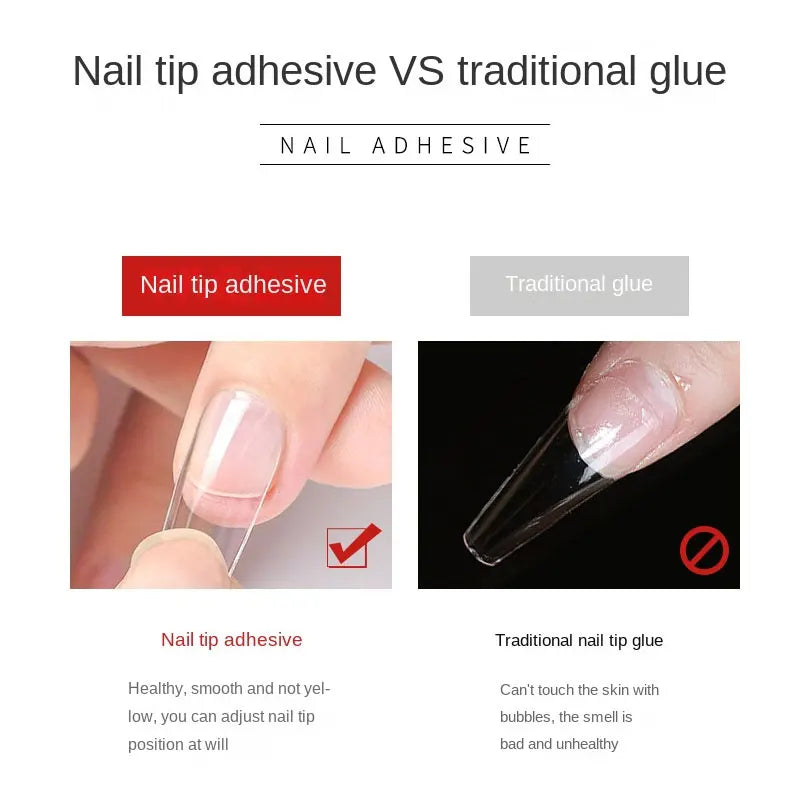 Strong Nail Glue for Acrylic Nails - Quick Dry, Brush On, Long-Lasting Adhesive
