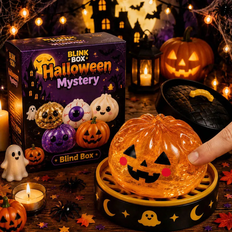 Halloween Mystery Blind Box Glitter Squishy Fidget Pumpkin Ghost Skull Stress Toy