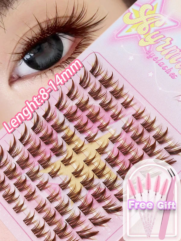 Natural Fox-Style False Eyelashes - Hand-Made, Length 0.5-1cm, Customizable Look