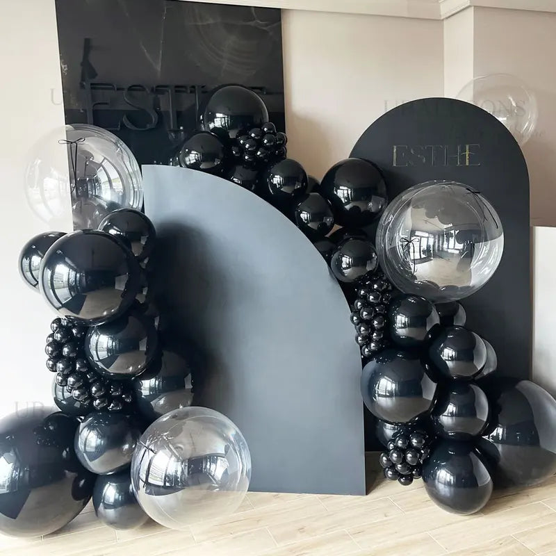 Black Latex Balloons Garland Arch - 5/10/12/18 Inch Party Decor