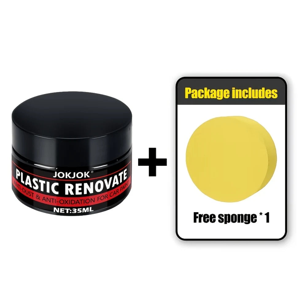 All-In-One Car Scratch Remover Wax - Exterior & Interior Restorer with Gloss, Tire Protectant, Yellowing Repair