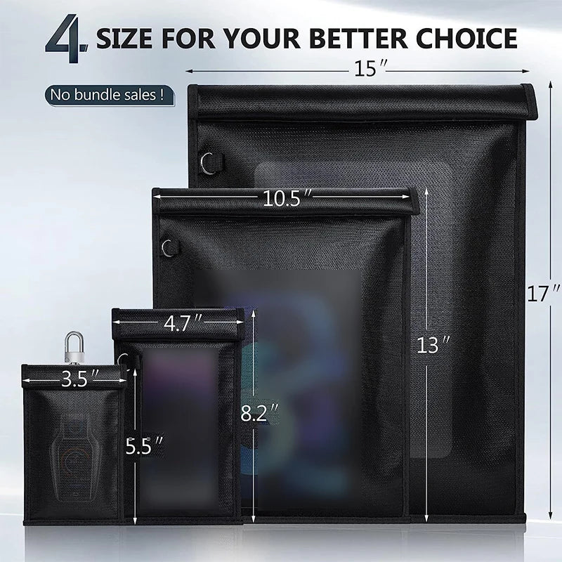 RFID Signal Blocking Faraday Bag for Phones and Cards - Shielding Pouch with Anti-Tracking Function
