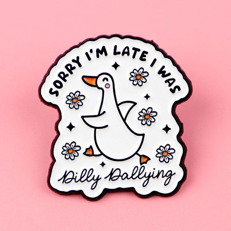 Funny Goose Enamel Pin Cartoon Duck Quotes Brooch for Coat Women’s Jewelry Gift