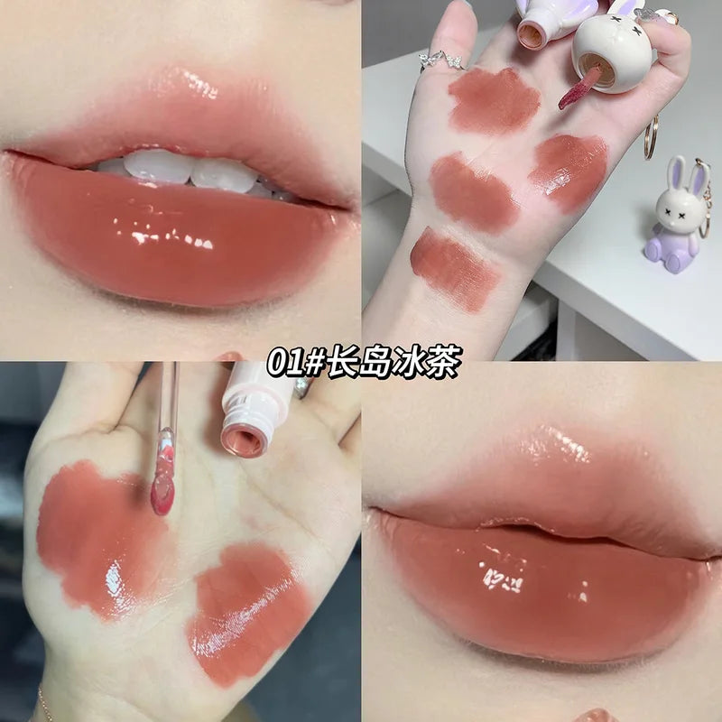 Waterproof Lip Gloss Lipstick Keychain Long Lasting Non-Stick Cup Lip Makeup