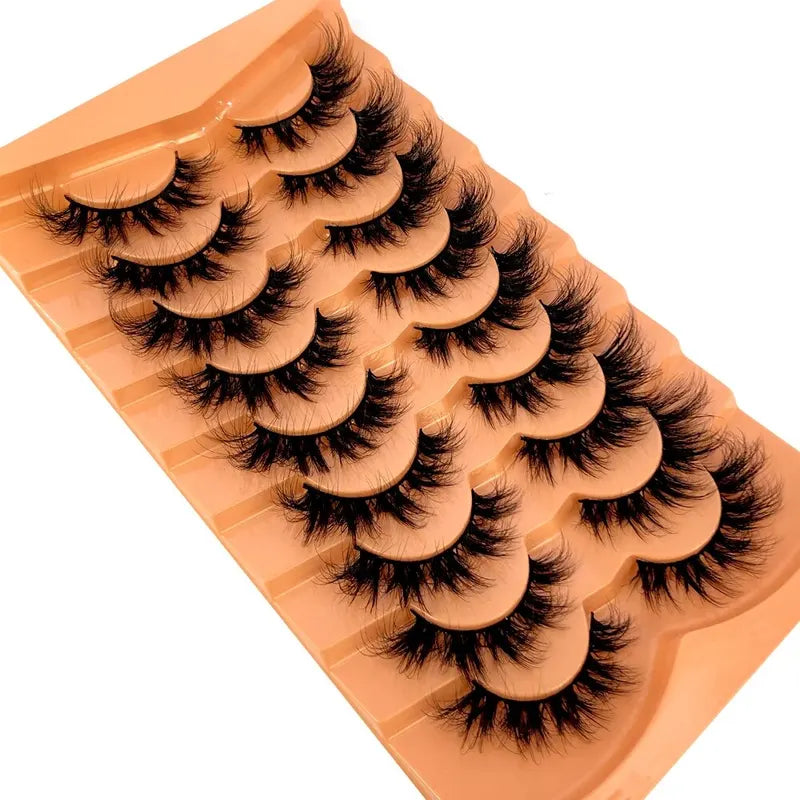 9 Pairs Cat Eye Lashes Fluffy Faux Mink Dramatic Long Wispy False Eyelashes