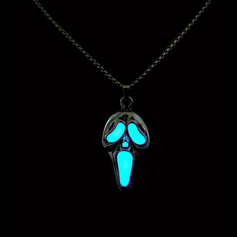 Halloween Skull Mask Pendant with Glowing Effect – Family Party Accessory, Multiple Colors