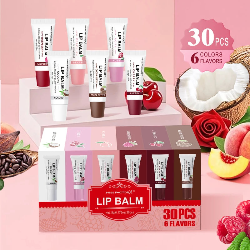 30-Piece Hyaluronic Acid Collagen Lipstick Set - Deep Moisturizing, Long-Lasting Color