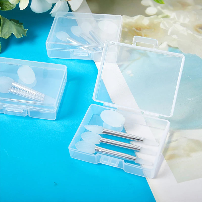Silicone Lip Mask Brush Set with Dust Cover & Storage Box - 3 Pieces