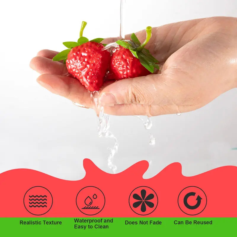 Artificial Strawberry Fake Plastic Fruit for Photography & Decor - 10/20 Pcs
