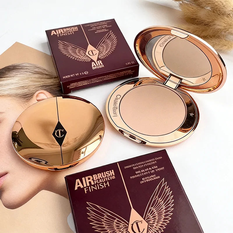 Matte Pressed Face Powder with Oil Control & Brightening - Compact Foundation