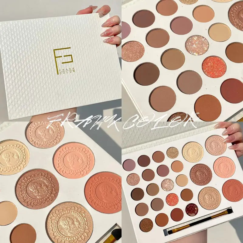 26-Color Eyeshadow Palette with Highlighters & Blush - Long Lasting Matte Makeup Kit