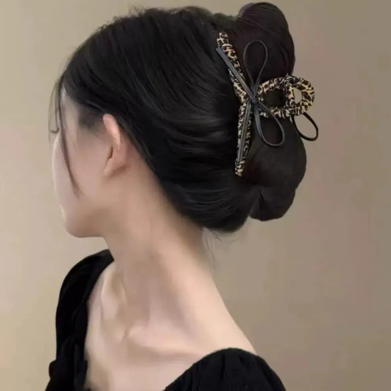 Retro Leopard Print Large Clip Hair Accessories for Women
