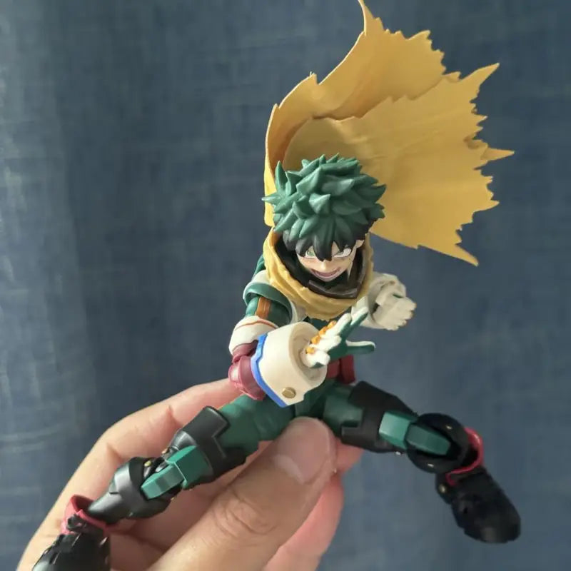 Anime Midoriya Izuku Cloak for 1/12 Doll Action Figures - Handmade Yellow Costume with Iron Wire