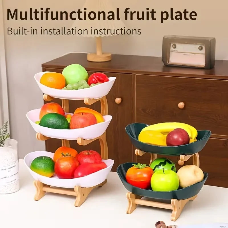 Multi-Use Modern Plastic Fruit Plate - Snack Dish, Cake Stand & Salad Bowl